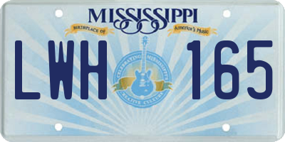 MS license plate LWH165
