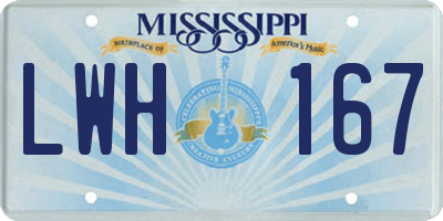 MS license plate LWH167
