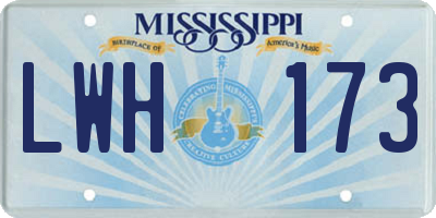 MS license plate LWH173