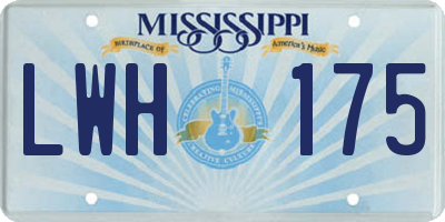 MS license plate LWH175
