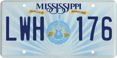 MS license plate LWH176