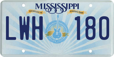 MS license plate LWH180