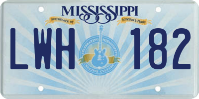 MS license plate LWH182