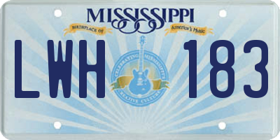 MS license plate LWH183
