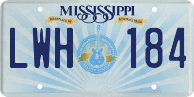 MS license plate LWH184