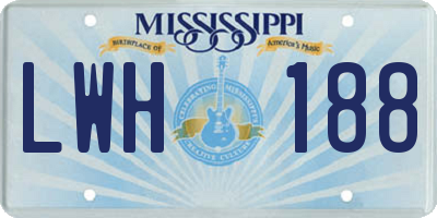 MS license plate LWH188