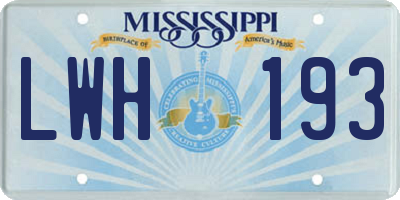 MS license plate LWH193