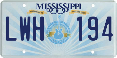 MS license plate LWH194