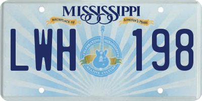 MS license plate LWH198