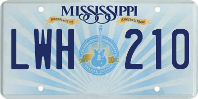 MS license plate LWH210