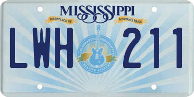 MS license plate LWH211