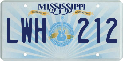 MS license plate LWH212