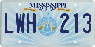 MS license plate LWH213