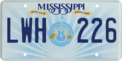 MS license plate LWH226