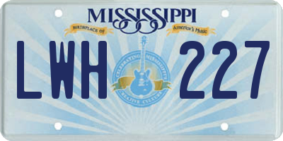 MS license plate LWH227