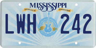 MS license plate LWH242