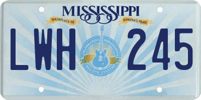 MS license plate LWH245