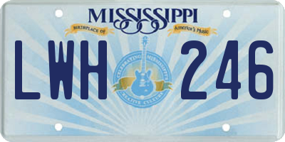 MS license plate LWH246