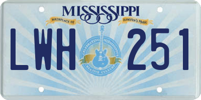 MS license plate LWH251