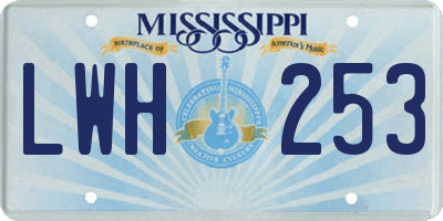 MS license plate LWH253