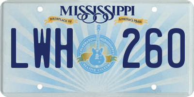 MS license plate LWH260