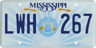 MS license plate LWH267