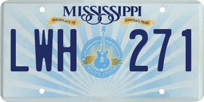 MS license plate LWH271