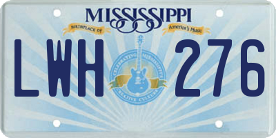 MS license plate LWH276