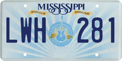 MS license plate LWH281