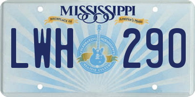 MS license plate LWH290