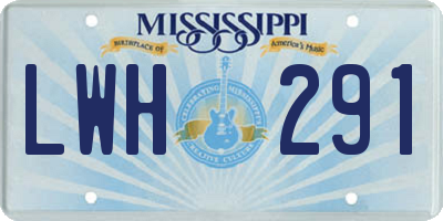 MS license plate LWH291