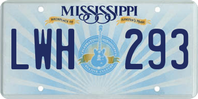 MS license plate LWH293