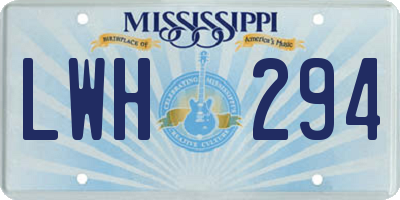 MS license plate LWH294