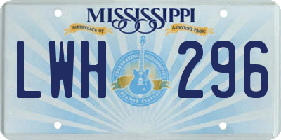 MS license plate LWH296