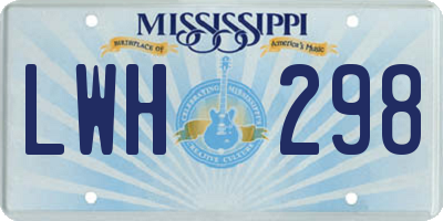 MS license plate LWH298