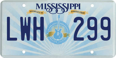 MS license plate LWH299