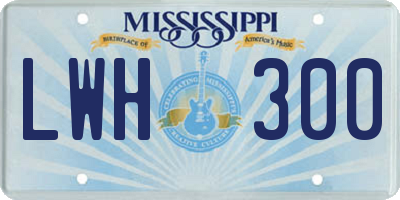 MS license plate LWH300