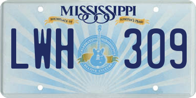 MS license plate LWH309