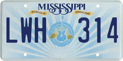 MS license plate LWH314