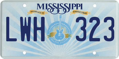MS license plate LWH323