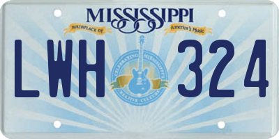 MS license plate LWH324