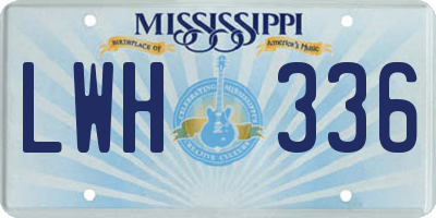 MS license plate LWH336