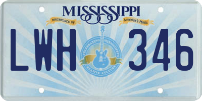 MS license plate LWH346