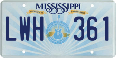 MS license plate LWH361
