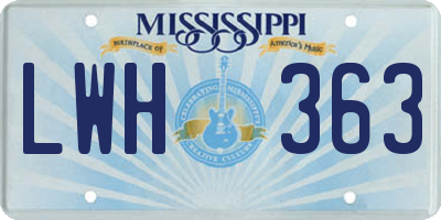 MS license plate LWH363