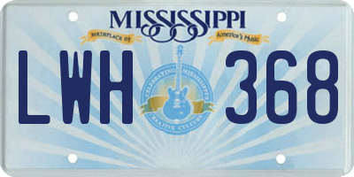 MS license plate LWH368