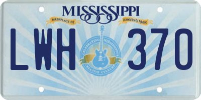 MS license plate LWH370