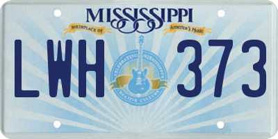 MS license plate LWH373