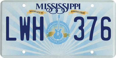 MS license plate LWH376