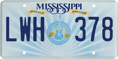 MS license plate LWH378